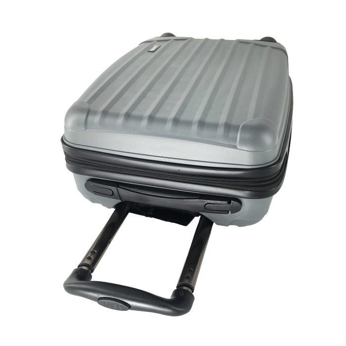 Silver Grey LuggageX Slimline Cabin Case